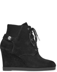 MICHAEL Michael Kors Michl Michl Kors Carrigan Suede Wedge Ankle Boots Black