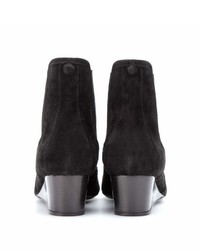 Balenciaga Suede Brogue Wedge Ankle Boots