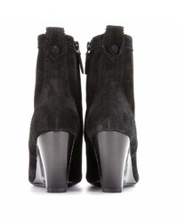 Balenciaga Suede Brogue Wedge Ankle Boots