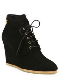 Giuseppe Zanotti Suede Lace Up Desert Wedge Booties