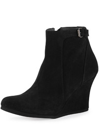 Lanvin Suede Wedge Ankle Boot Black