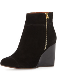 Lanvin Suede Wedge Ankle Boot Black