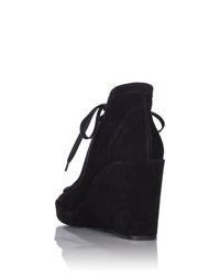 Balenciaga Suede Wedge Ankle Boots Colorless