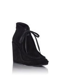 Balenciaga Suede Wedge Ankle Boots Colorless