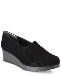 Robert Clergerie Nalol Shimmer Suede Wedge Loafers