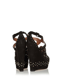 Alaia Alaa Studded Suede Wedge Sandals