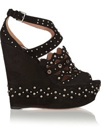 Alaia Alaa Studded Suede Wedge Sandals