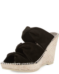 Andre Assous Andr Assous Sun Strappy Suede Wedge Slide Sandal Black