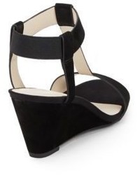 Kenneth Cole Dana Faux Suede T Strap Wedge Sandals