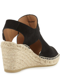 Bettye Muller Dawn Suede Espadrille Wedge Sandal Black