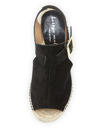 Bettye Muller Dawn Suede Espadrille Wedge Sandal Black