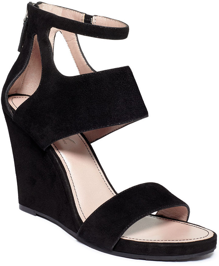 Black Suede Wedge Sandals: DKNY Hara Wedge Sandals | Where to buy ...