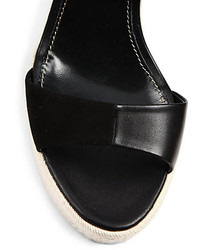 Sergio Rossi Eleanor Suede And Leather Espadrille Wedge Sandals
