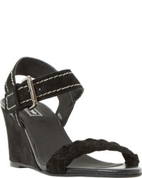 Dune Keaton Braided Suede Wedge Sandals