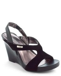 Calvin Klein Opal Suede Platform Wedge Sandals
