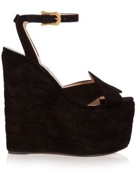 Gucci Sally Suede Wedge Sandals
