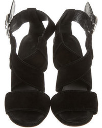 Chanel Suede Wedge Sandals