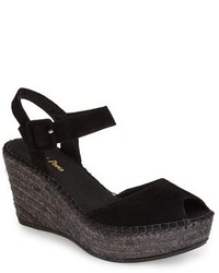 Black Suede Wedge Sandals: VANELi For Jildor Emmie Wedge Sandal Black ...