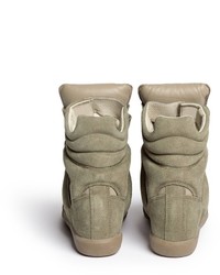 72712 Isabel Marant Etoile Bekett Suede High Top Wedge Sneakers