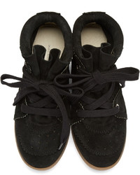 Isabel Marant Black Bobby Wedge Sneakers