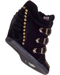 Ash Bobos Wedge Sneaker Black Suede