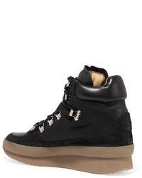 Isabel Marant Brent Suede Leather And Canvas Sneakers Black