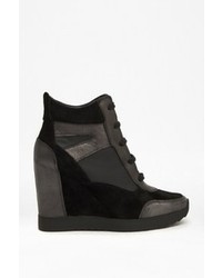 French Connection Melanie Leather Wedge Trainers