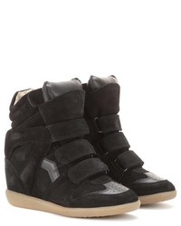 Etoile Isabel Marant Isabel Marant Toile Bekett Leather And Suede Wedge Sneakers