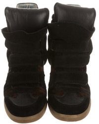 Isabel Marant Ponyhair Trimmed Becket Sneakers