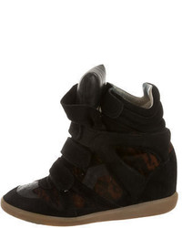 Isabel Marant Ponyhair Trimmed Becket Sneakers
