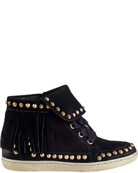 Ash Zapping Wedge Sneaker Black Suede