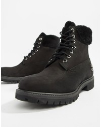 Timberland 6 Inch Premium Boots With Faux Fur Collar