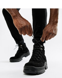 ASOS DESIGN Trainer Boot In Black Nubuck With Chunky Sole