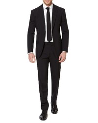 OppoSuits Black Knight Trim Fit Two Piece Suit With Tie