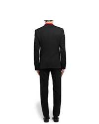 Givenchy Black Slim Fit Contrast Tipped Wool Blend Suit