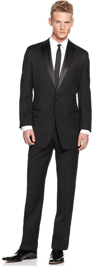 calvin klein black modern fit tuxedo