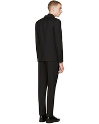 Saint Laurent Black Wool Gabardine Classic Suit, $2,990 | SSENSE 