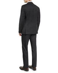 Hugo Boss Boss Johnstons Lennon Tonal Grid Slim Fit Basic Suit Black