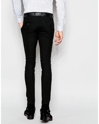 Asos Brand Super Skinny Tuxedo Suit Pants In Black