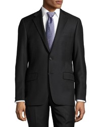 Hickey Freeman Classic Fit Solid Two Piece Suit Black