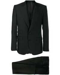 Men's Black Suit, Light Violet Dress Shirt, Brown Leather Oxford Shoes ...