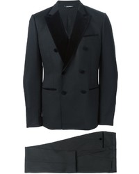 Dolce & Gabbana Velvet Trim Three Piece Suit