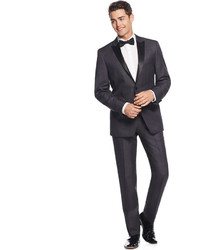 Calvin Klein Grey With Black Peak Lapel Slim Fit Tuxedo