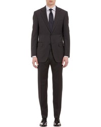 Canali Narrow Stripe C Contemporary Two Button Suit Black