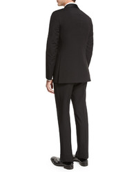 Ermenegildo Zegna Satin Shawl Collar Two Piece Tuxedo Suit Black