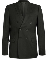 Topman Premium Black Textured Double Breasted Tuxedo Jacket