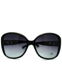 106Shades Dg Eyewear Ladies Extra Oversized Round Fashion Sunglasses Black Black