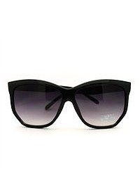 106Shades Oversized Geometric Squared Cat Eye Sunglasses Black