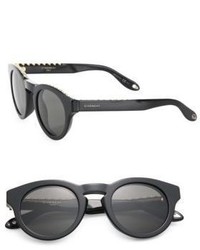 Givenchy 48mm Round Acetate Mirrored Sunglasses
