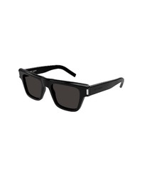 Saint Laurent 51mm Rectangular Sunglasses In Black At Nordstrom